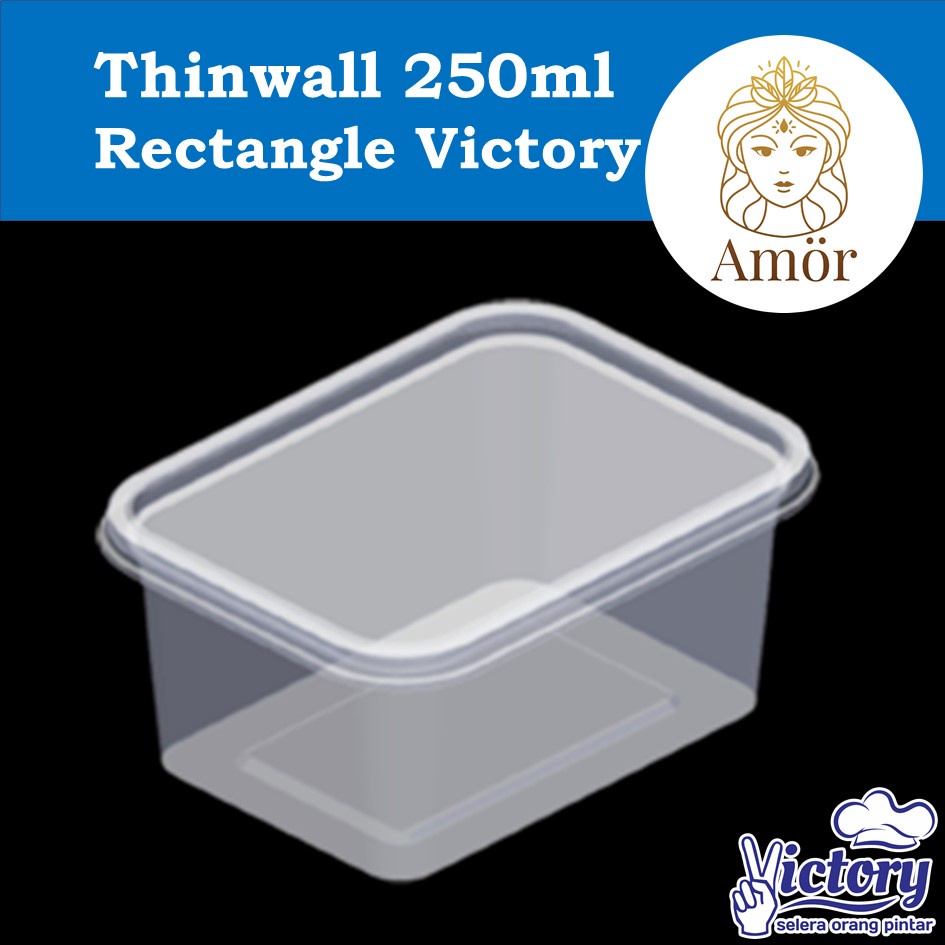 Thinwall 250ml rectangle victory / kotak makan bekal plastik persegi panjang 250 ml