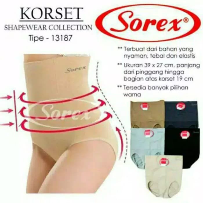 cd celana dalam corset sorex 13187 13188 13189 stagen pelangsing perut slimming corset