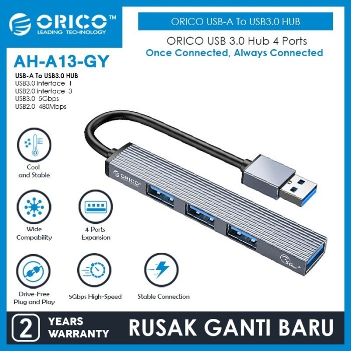 USB 3.0 Hub 4 Ports ORICO AH-A13 USB 3.0 5Gbps 2.0 480Mbps