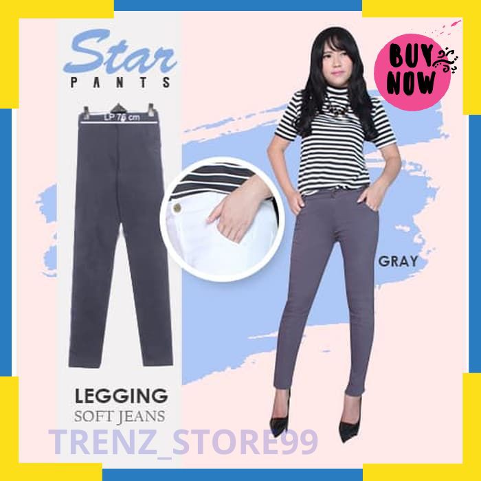 Grosir RISRUS FASHION CELANA WANITA SOFT JEANS BAWAHAN PANTS CEWE CEWEK - Putih Keren