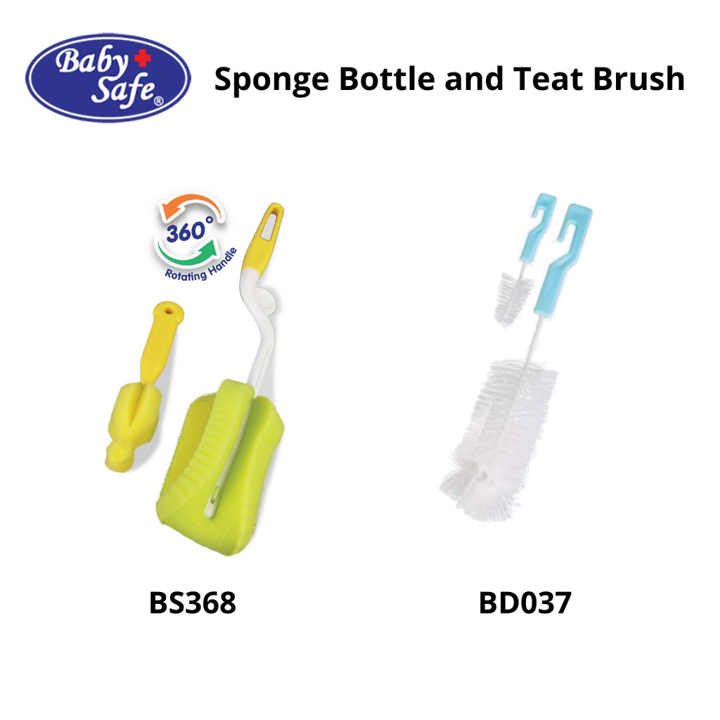 Baby Safe Sponge Bottle and Teat Brush Sikat Pembersih Botol Dot Susu Anak Bayi