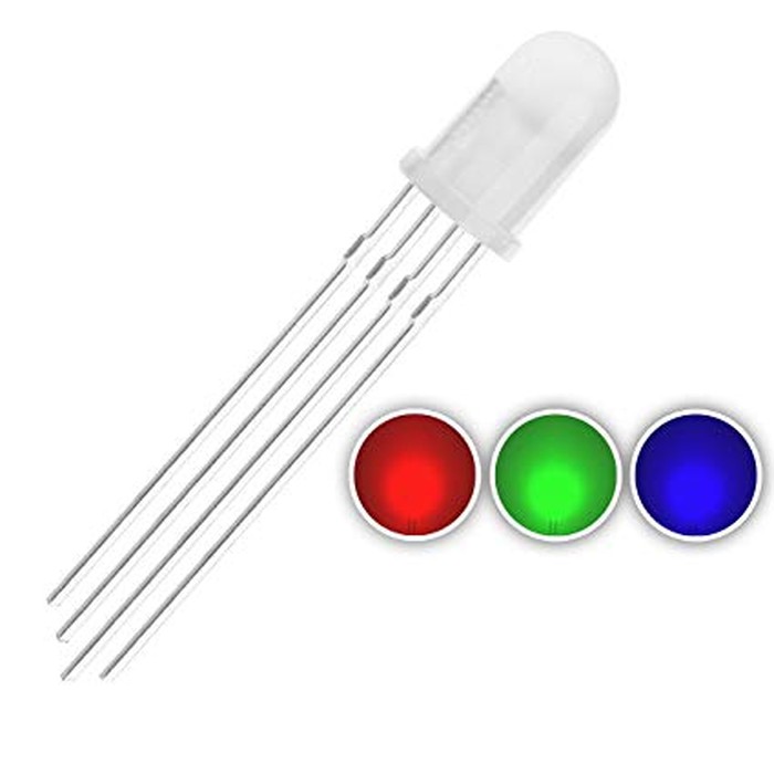 LED RGB CC RED GREEN BLUE 4P 4 PIN 5MM Common Cathode Difused