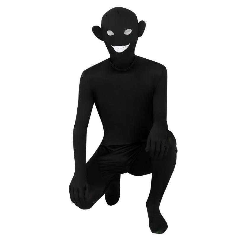 【Wetrose】Costume Detective Conan: The Culprit Hanzawa Killer Murderer Prisoner Criminal Black Shadow Clothes Man Hannin Costume Bodysuit Jumpsuit Kostum Anak Dewasa