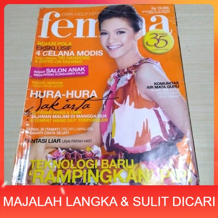 Majalah FEMINA No.25 Jun 2007 RACHEL MARYAM Langka