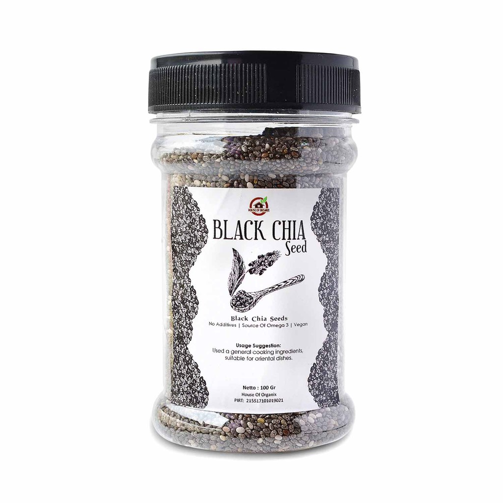 Organic Black Chia Seeds ( Botol ) 100 Gr