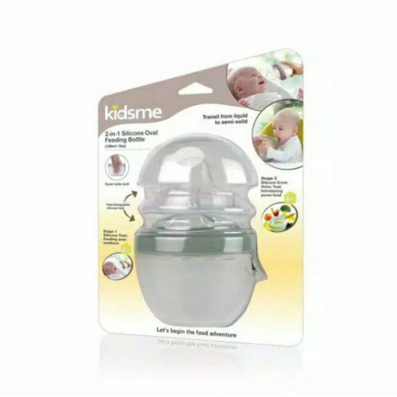 KIDSME 2-in-1 Silicone Oval Feeding Bottle Set 150ml