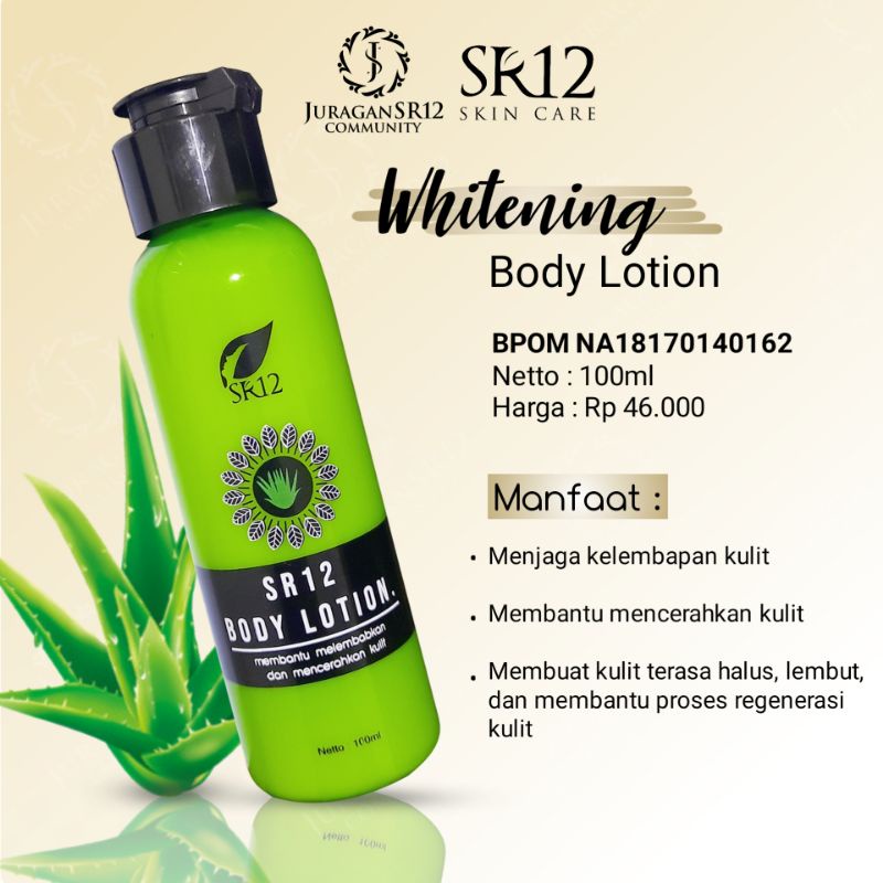 LOTION PEMUTIH BADAN BPOM TERLARIS / SR12 WHITENING BODY LOTION / LOTION PENCERAH AMAN &amp; ALAMI