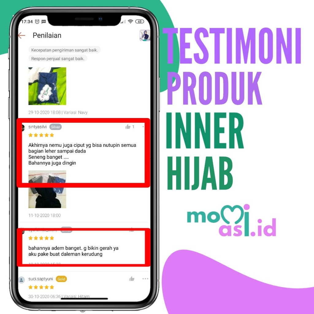 Momiasi - Inner Hijab Antem Ciput Daleman Hijab Inner Ninja Emerald