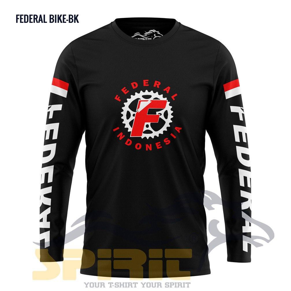 Baju Kaos Pakaian Sepeda Federal Bike Baju Kaos Sepeda Gunung Mtb Lipat Gowes Pria Lengan Panjang