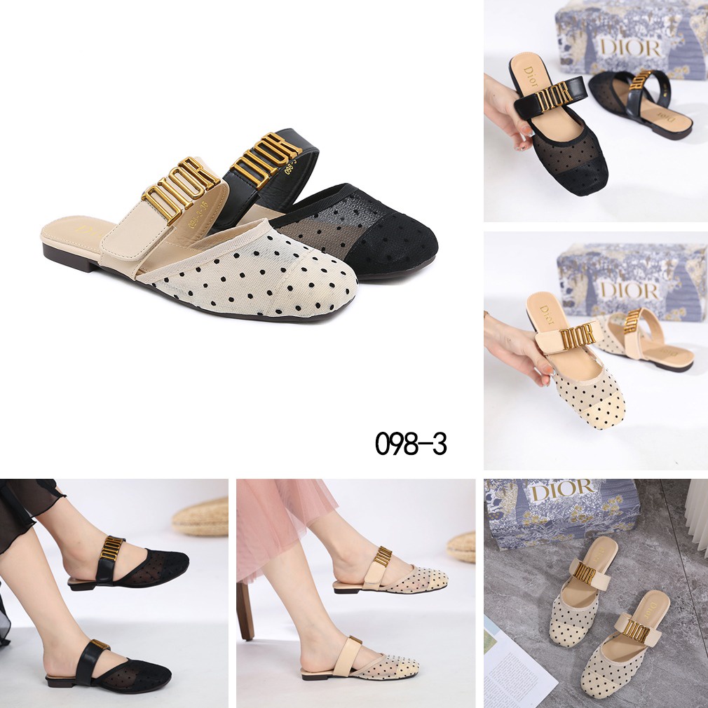 DR Mesh Polka Dot Flats Shoes 098-3