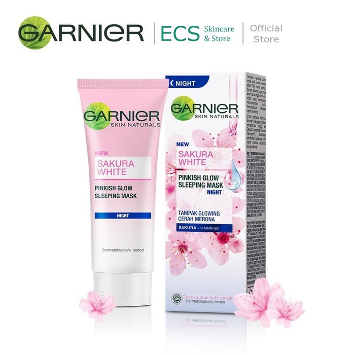 (Dapat 2 Pcs) Garnier Sakura GLOW White HYALURON Day + Night Cream - Krim Pagi/Siang Malam Skincare Wajah Glowing