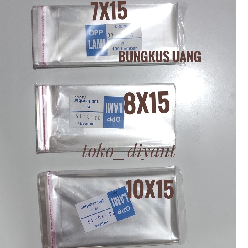 Plastik OPP 6X15 - 7x15 - 8X13 8x15 9X14 9X15 10x15 11x15 12x15 13x15 14x15  isi 100 lembar plastik rekat plastik souvenir tebal 03 makanan souvenir ada lem rekatan plastik bening foodgrade