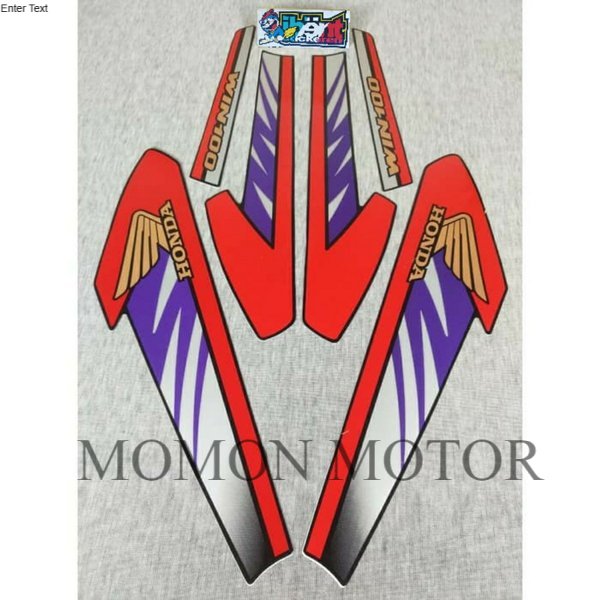 Sticker STIKER STRIPING LIS STANDAR ORI HONDA WIN100 WIN 100 MERAH TAHUN 1996 1997