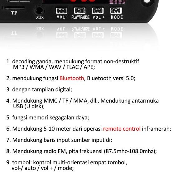 ➴ ORIGINAL MP3 KIT Modul 12V / 5V Bluetooth 5.0 FM Radio USB Player Bluetooth Speaker Remote Control