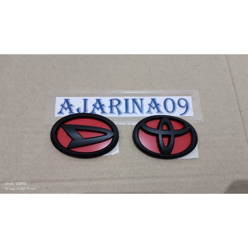 Jual Emblem Logo Stir Toyota Dan Daihatsu Warna Hitam Begron Merah Shopee Indonesia