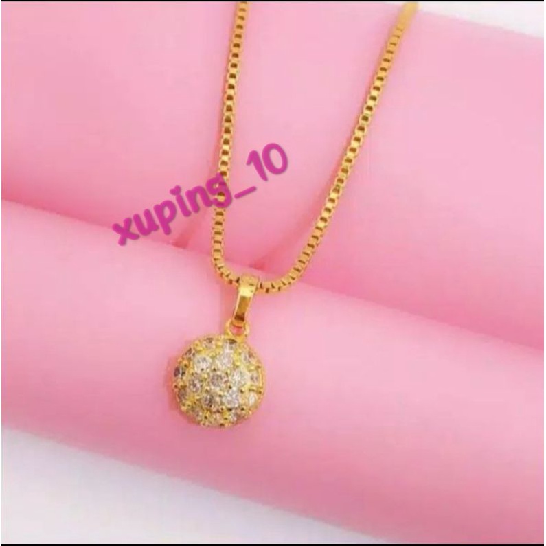 perhiasan xuping set kalung dan liontin dewasa 45 cm