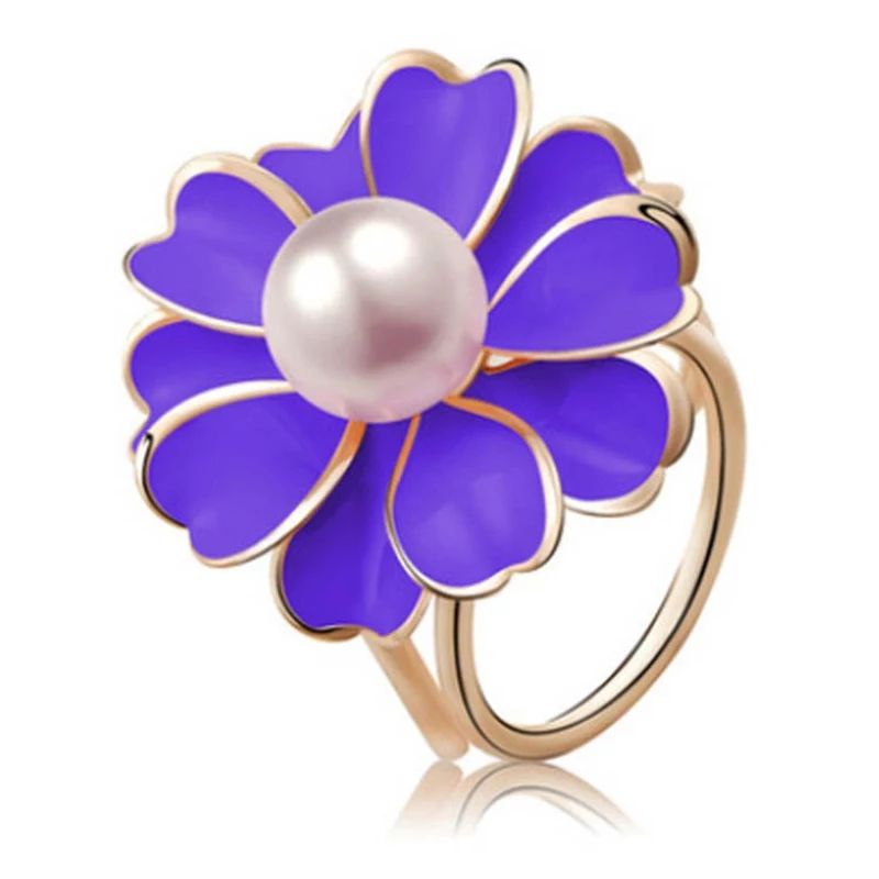 Ring Hijab Bunga - Cincin Kerudung - Ring Syal Scarf-UNGU
