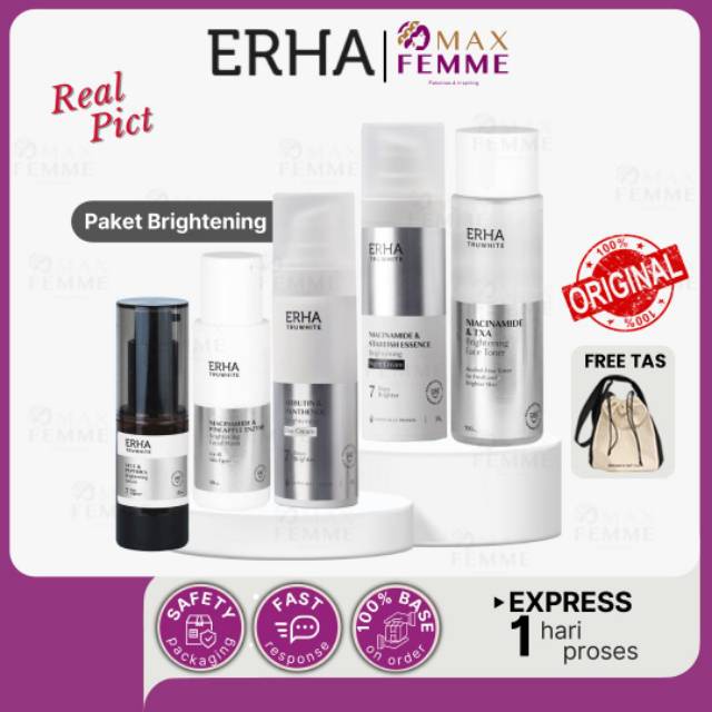 [MAX FEMME] PAKET HEMAT ERHA TRUWHITE | SKINCARE MENCERAHKAN | TRUWHITE VIT C SERUM | TRUWHITE DAY C