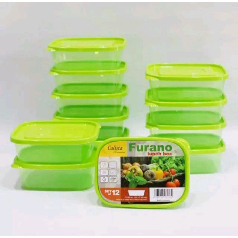 CALISTA FURANO KOTAK MAKAN SET 12pcs/ KOTAK MAKAN PLASTIK