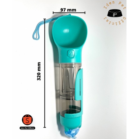 Dog Travel Bottle Botol Tempat Minum Anjing Kucing Portable Gantung 4 in 1 + Sekop Serokan Poop