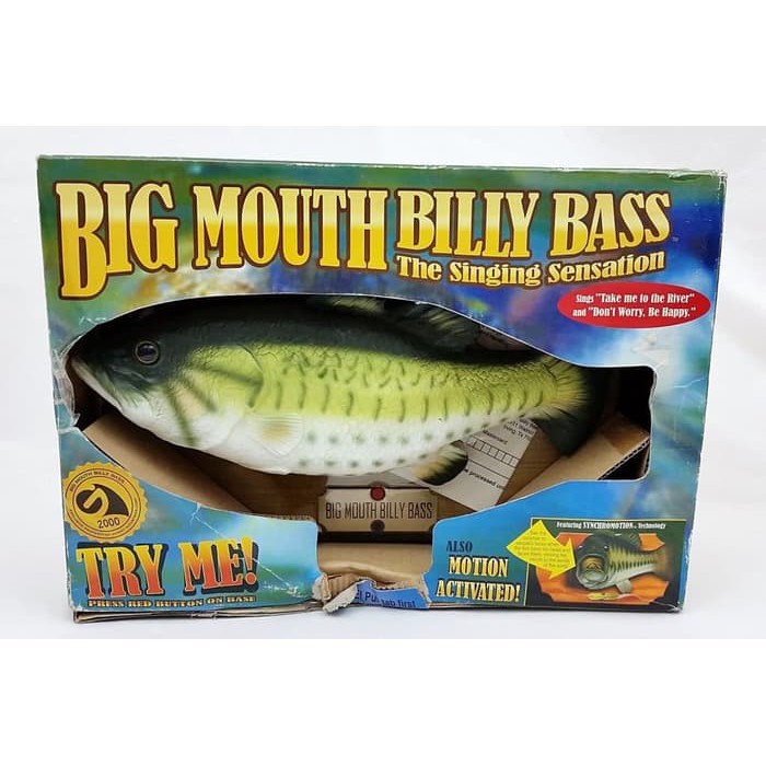 Big Mouth Billy Bass - Pajangan Ikan bernyanyi &amp; bergerak Welcome home