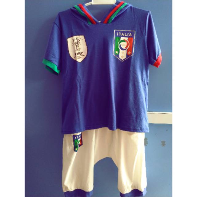 Setelan Kostum Jersey SepakBola Topi Italia
