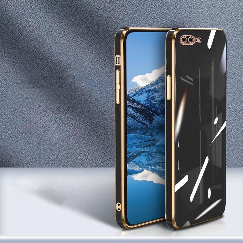 Soft Case Silikon Motif Garis Emas Untuk iPhone 11 12 Pro Max 7 8 SE 2020 8 Plus Xr XsMax X 6s 6 Plus