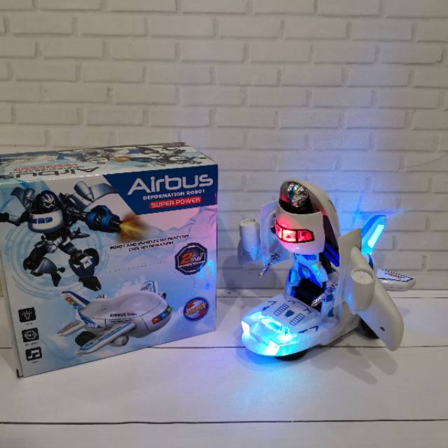 READY ROBOT TRANSFORMER AIRBUS 2 IN 1 RC PESAWAT TRAVEL