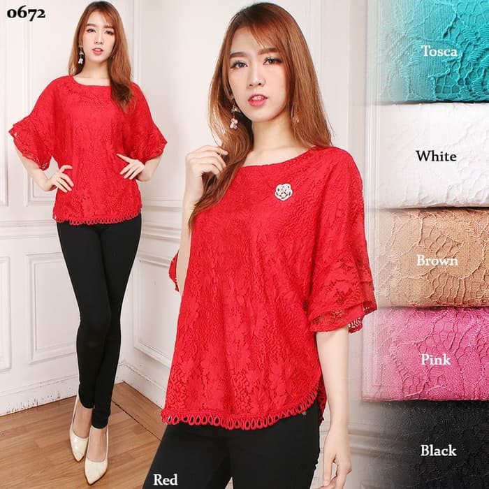 Promo Baju brukat import baju atasan kebaya brokat blouse brokat 0672 Murah
