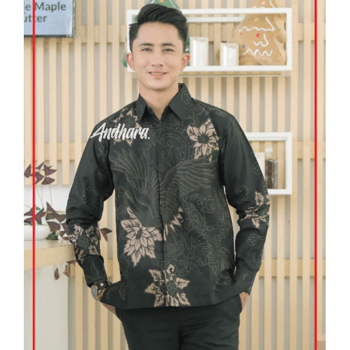 Kemeja Baju Batik Pria Cowok Lengan Panjang Modern Jumbo Slimfit Kasual Premium MLIWIS1