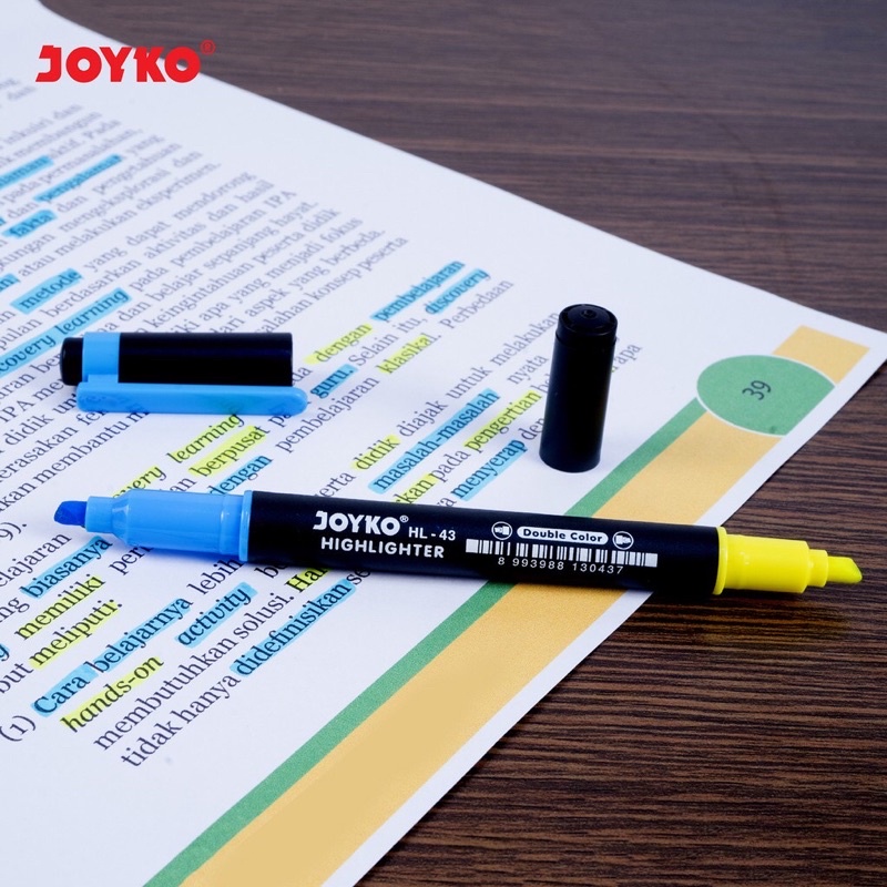 

Spidol Pulpen Highlighter Joyko Double Color 2 Tip Warna / Highlighter Penanda HL-42 / 45