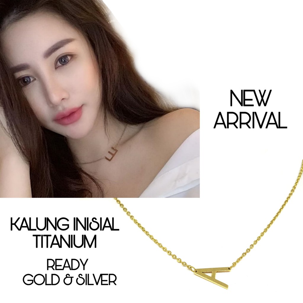 PGX Kalung Titanium Huruf Inisial Nama Alfabet Anti Karat Aksesoris Fashion - T041