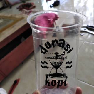 Cup PP Custom logo sablon ukuran 12 14 16 oz cocok untuk 