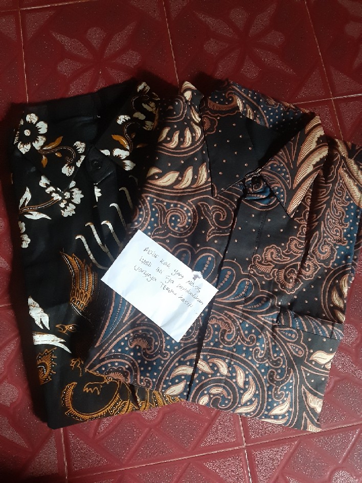 Distro Batik Hrb026 Kenongo Kemeja Tosca Panjang Pekalongan Padi Mlxl Sogan Tulis Halus Kemeja Batik