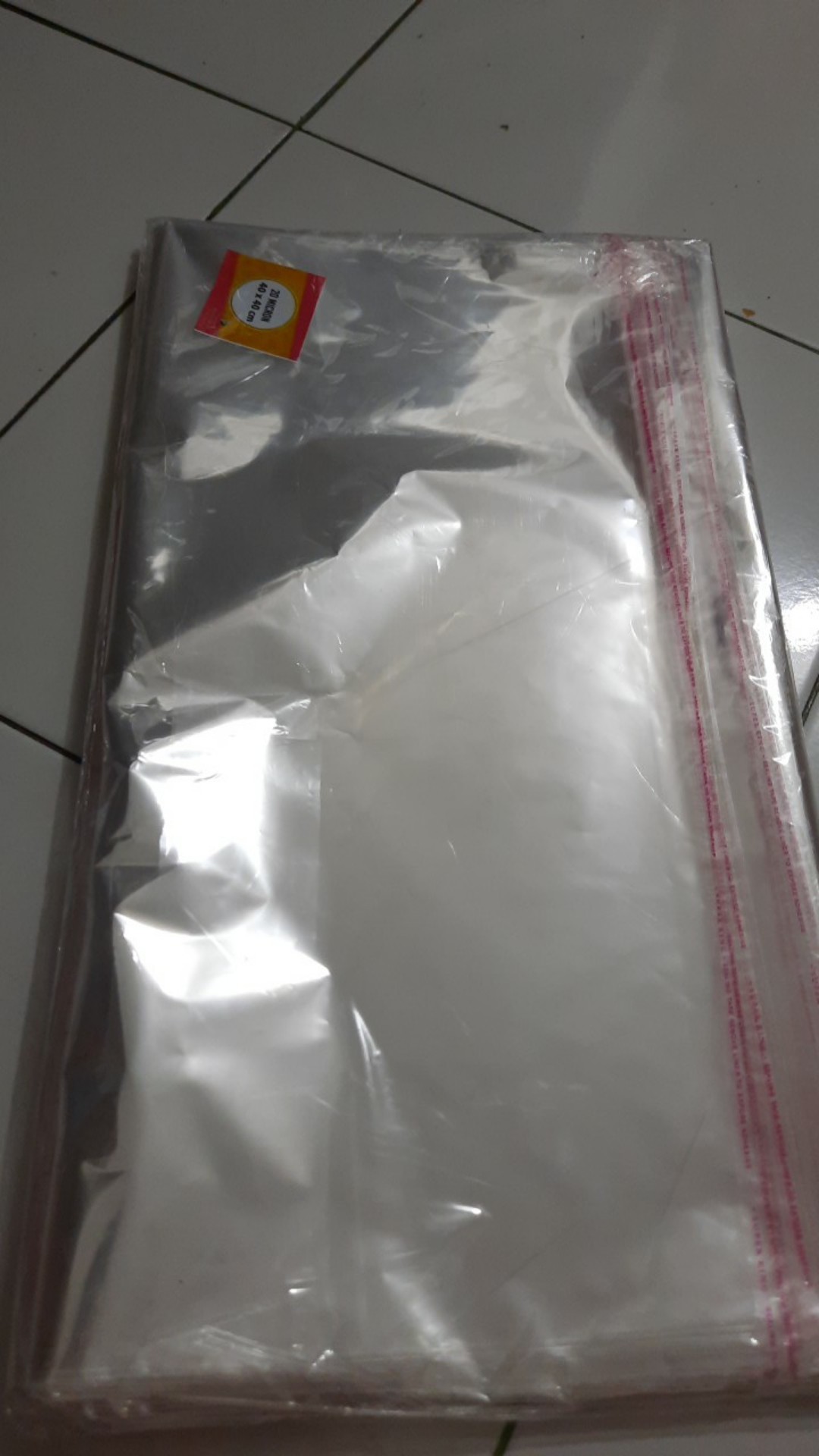 40x40 Cm Plastik Opp (seal/lem) Tebal 20 Mic Asli / Plastik Kemasan Garment / Baju / Celana /pakaian
