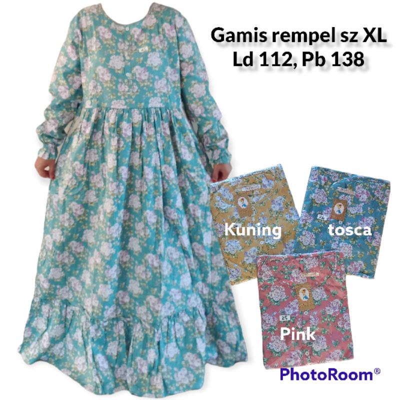 Gamis Panjang Dress Panjang Rempel Muslim Syari Katun Jepang Premium Wudhu Friendly Wanita Casual Bu