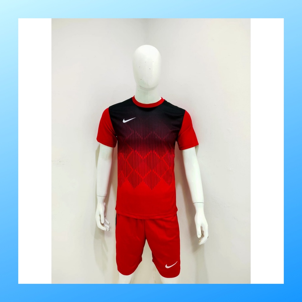 jersey futsal pria kaos sepak bola baju dan celana setelan wanita dewasa t-shirt outfit seragam jarsey kostum olahraga pakaian apparel sport jersy soccer casual jersi suit NK156 merah