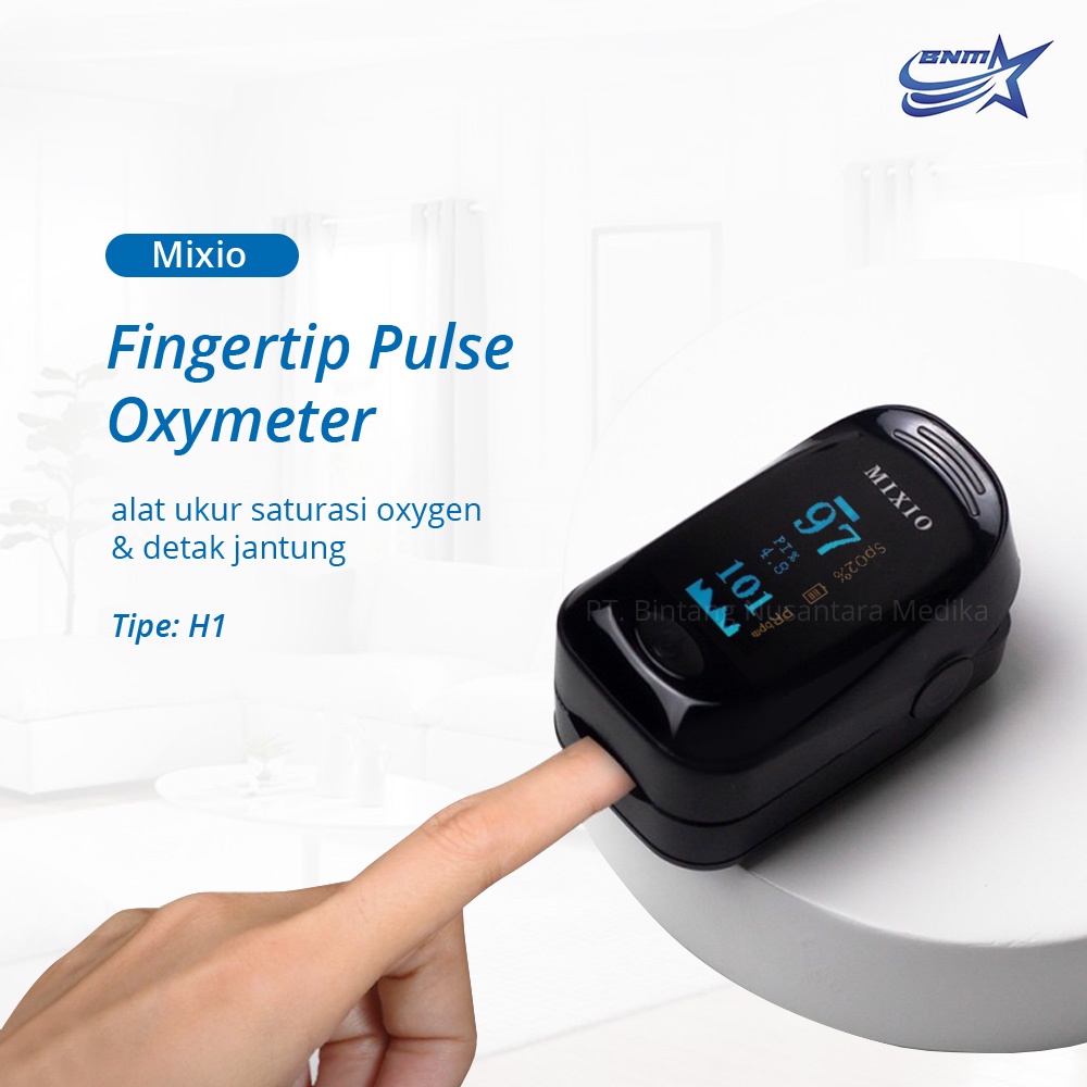 Fingertip pulse oxymeter Mixio alat ukur SpO2 & detak jantung oximeter