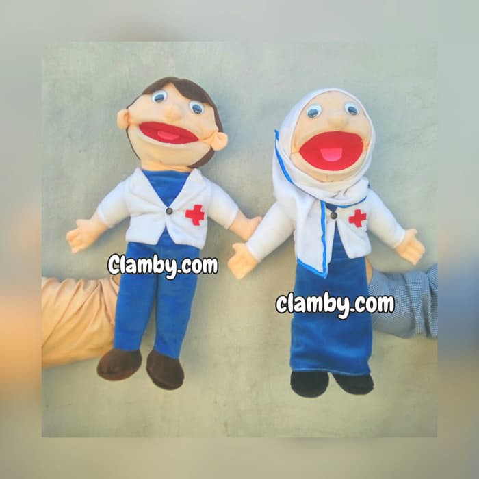 Boneka karakter dokter muppet dokter boneka pentas boneka dongeng