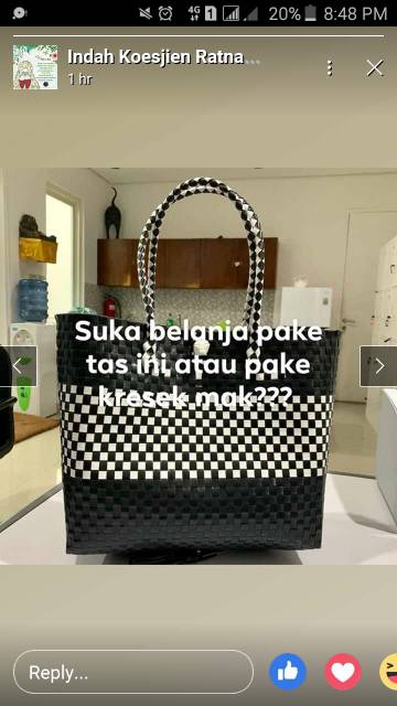 Tas Anyaman Monochrome / Tas Blong Hitam Putih