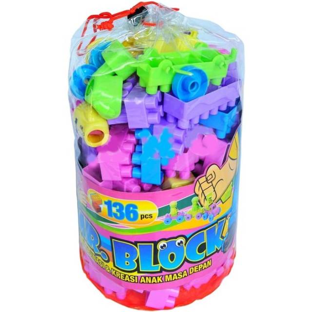 Mainan creative block isi136pcs| Mainan edukasi anak bermain sambil belajar