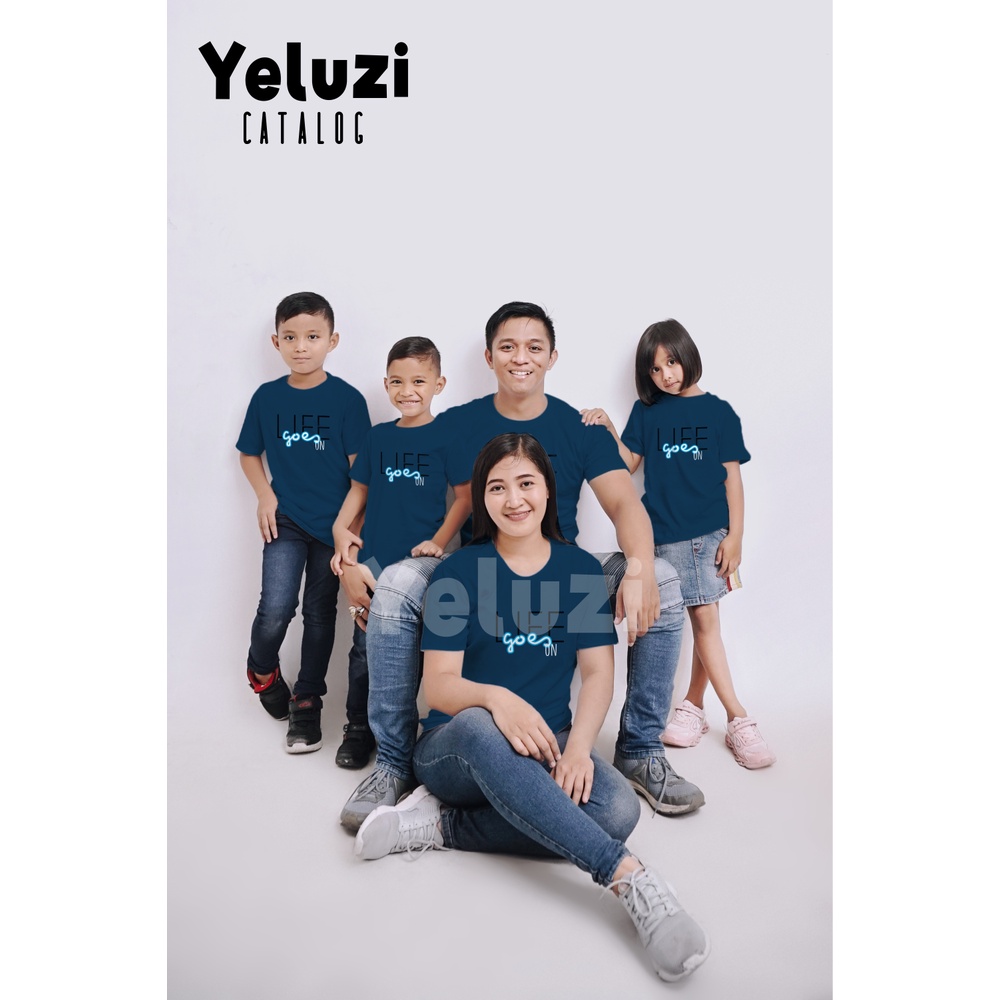 Kaos Atasan Distro Couple Baju Sarimbit keluarga Biru yeluzi