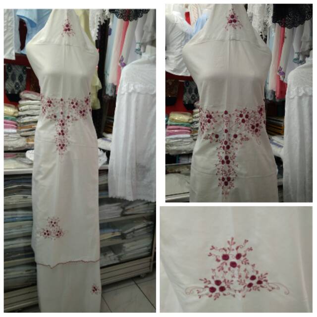 Mukena katun paris bordiran