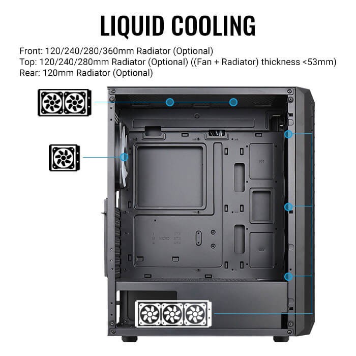 Casing Aerocool Beam FRGB - Tempered Glass