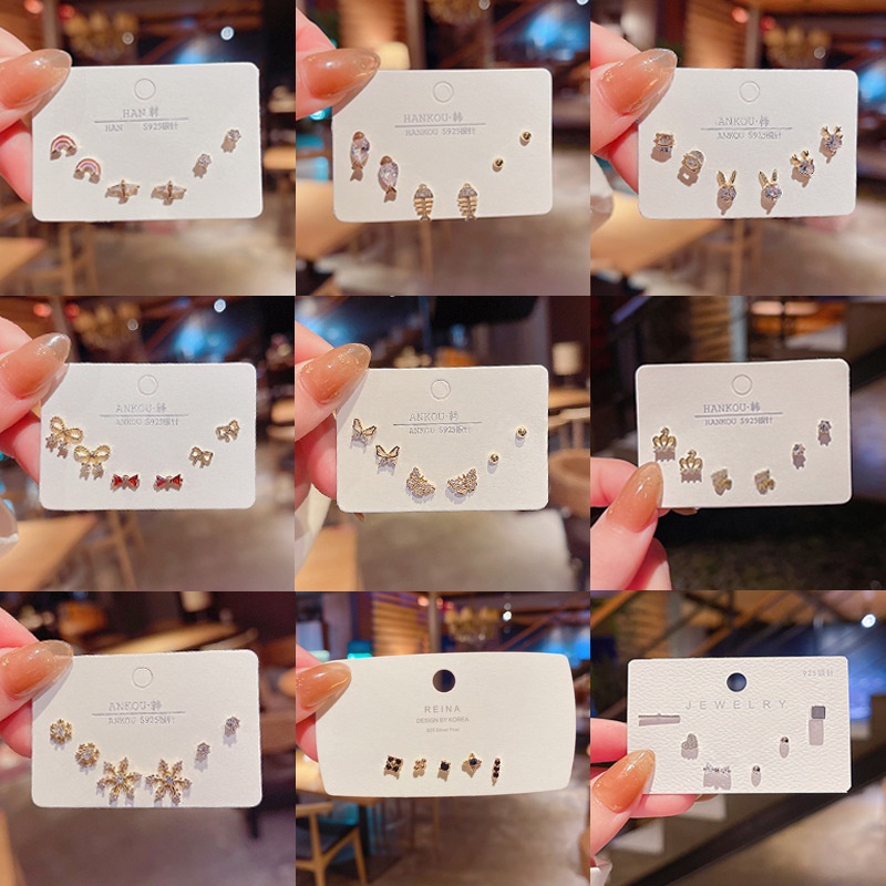 S925 Silver Needle Super Flash Zircon Small Earrings Ins Trend Simple Fashion Earrings Sexy Girl Jewelry