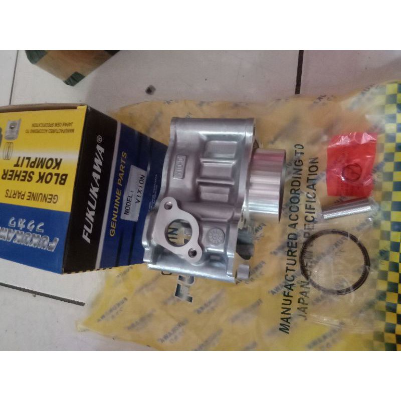 BLOCKSEHER VIXION LAMA VIXION OLD PLUS PISTON RING PEN DAN CLIP ORI FUKUKAWA