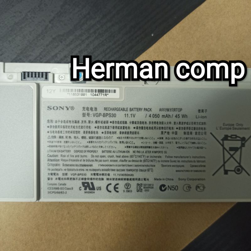 Original Baterai Sony SVT13112FX SVT13117EC SVT13117ECS SVT1311S2CS SVT1311M1ES Series BPS30