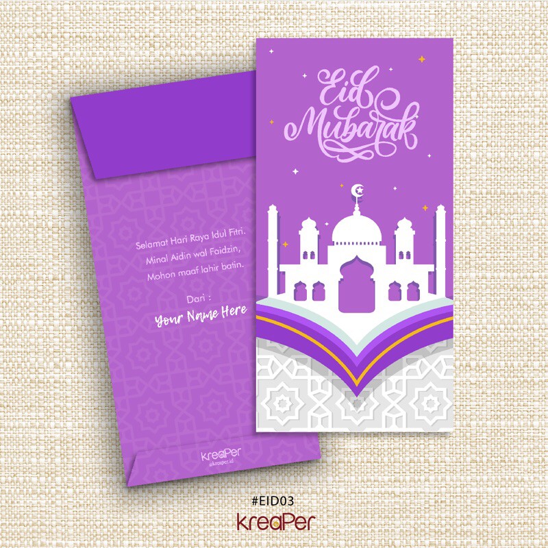 

AMPLOP LEBARAN IDUL FITRI 2021 LILAC LARGE (Kode: EID03)