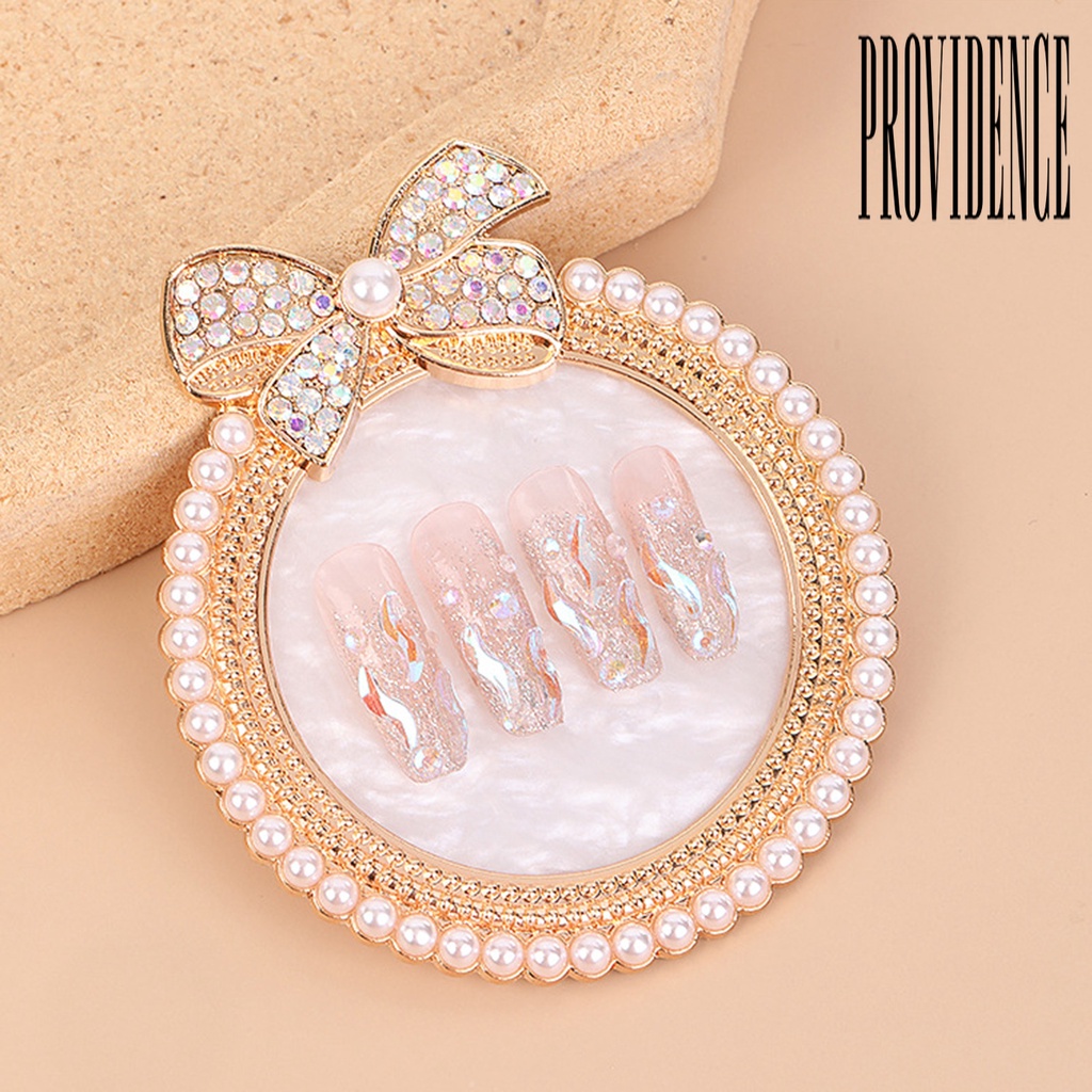 Providence Palet Bentuk Pita Aksen Mutiara Imitasi Untuk Display Kutek Gel / Nail Art / Manicure / Salon