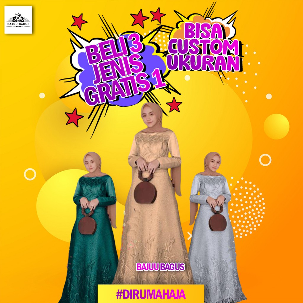 GAMIS BRUKAT GAMIS BROKAT  DRESS MUSLIM GAMIS SYARI AURA GOWN